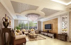 Фото потолков из гипсокартона с подсветкой в гостиной
