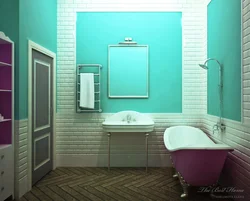Покраска стен в ванной вместо плитки фото