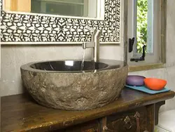 Bathroom design stone sink