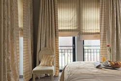 Римские шторы в спальне фото в интерьерах