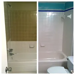 Painting bathroom tiles with your own hands before and after photos