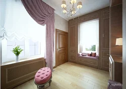 Hallway in a house with a window design and interior