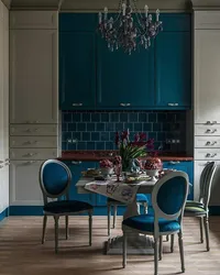 Emerald kitchen in a modern style interior