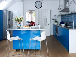 Kitchen white blue design