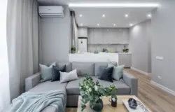 Design of a one-room apartment 40 sq.m. with a kitchen