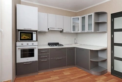Photo of corner kitchen units for a small kitchen with a refrigerator
