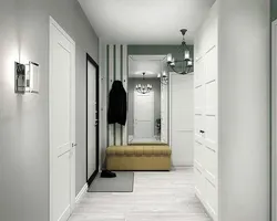 Hallways in gray and white photo