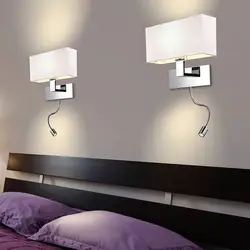 Sconce for a bedroom in a modern style in the interior photo