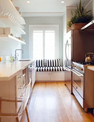 Маленькая Узкая Кухня Дизайн Фото С Холодильником