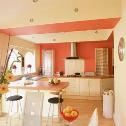 Kitchen design in terracotta tones