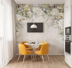 Photo examples of kitchen decoration with wallpaper