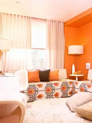 Гостиная оранжевого цвета фото