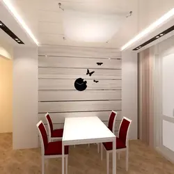 Wall decoration with laminate in the interior photo kitchen