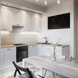 White kitchen in a bright interior photo