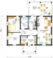 Layout Of A One-Story House With One Bedroom Photo