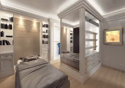 Bedroom design 18 sq m with dressing room
