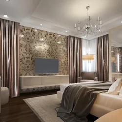 Дизайн спальни в коричнево бежевом тоне