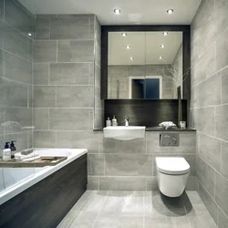 Bathroom in gray beige tones photo