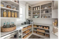 Kitchen design with pantry in apartment