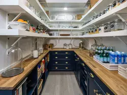 Kitchen design with pantry in apartment