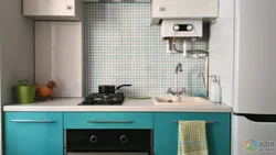 Kitchen With A Column In Khrushchev Layout And Design Photo