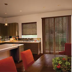 Vertical blinds photo in the kitchen interior