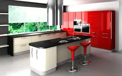 Interior design of kitchens and kitchen sets