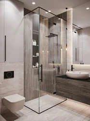Design of shower rooms in an apartment, real photos