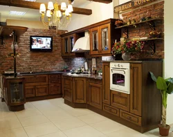 Solid Wood Kitchen Interior Photo