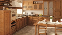 Solid wood kitchen interior photo