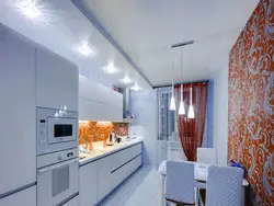 Kitchen stretch ceiling design 9 sq.m.