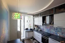 Дизайн натяжного потолка кухни 9 кв