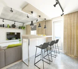 Bar counters for the loft kitchen photo in the interior