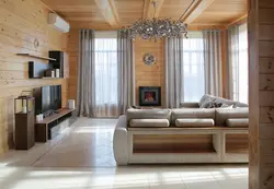 Living room wood trim photo