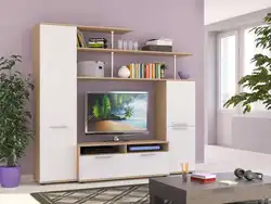 Mini Wall In The Living Room In A Modern Style For A TV Photo