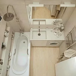 Design of a small bath with toilet and machine