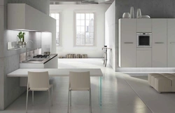 Kitchen design in a modern minimalist style