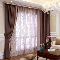 Curtains for the living room in a modern design, one window