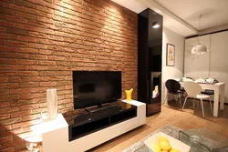Wallpaper with bricks for the living room photo
