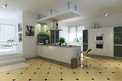 Дизайн полов кухня совмещенная с гостиной