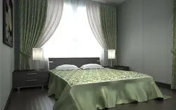 Шторы зеленых цветов для спальни фото