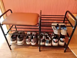 DIY shoe rack in the hallway photo