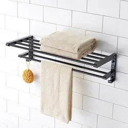 Towel racks in the bathroom photo