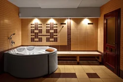 Mənzildə sauna dizaynı olan hamam