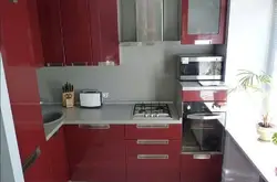 Дызайн кухні ў хрушчоўцы з халадзільнікам 8 кв