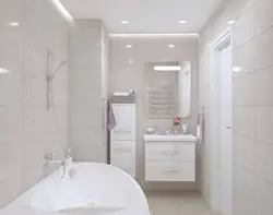 Интерьер ванной и туалета в светлых тонах