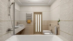 Вариант плитки в ванной в светлых тонах фото