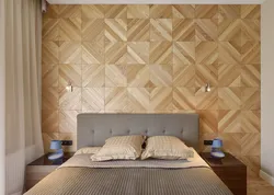 Tiles on the wall in the bedroom interior