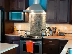 Kitchen design above the stove without a hood