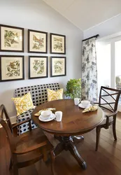 Painting in the kitchen and dining table photo